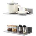 VEVOR Stainless Steel Wall Shelf, 8.6" x 16"-2 Pack with Backsplash, Holds 44 lbs, Ideal for Kitchen, Bar, Restaurant, Home, Hotel