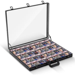 Trade Show Display Case Table Top Portable Aluminum Sports Card Display Case Frame with Clear Acrylic Showcase with Locks for Jewelry Craft Collector Shows (24"x20", Black)