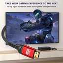 8K Ultra 48Gbps High Speed 12 FT HDMI Cable, 12 Foot -4K@120Hz 8K@120Hz, eARC, HDR10, DTS:X, HDCP 2.2 & 2.3, Compatible with PS4/5,Blu-ray, Monitor,PC and More (Red)