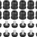 uxcell 12Pcs Inserts for Round Tubes with Leveling Feet, for 16mm/0.63" OD Round Tube, M6-1.0mm Thread Black Plastic Furniture Chair Blanking End Caps Insert Plugs