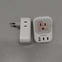 2 Pack European Travel Plug Adapter, TESSAN US to Europe Plug Adapter with 4 Electrical Outlets 3 USB Ports (2 USB C), Type C Power Adaptor for EU International Italy Iceland Spain France Germany
