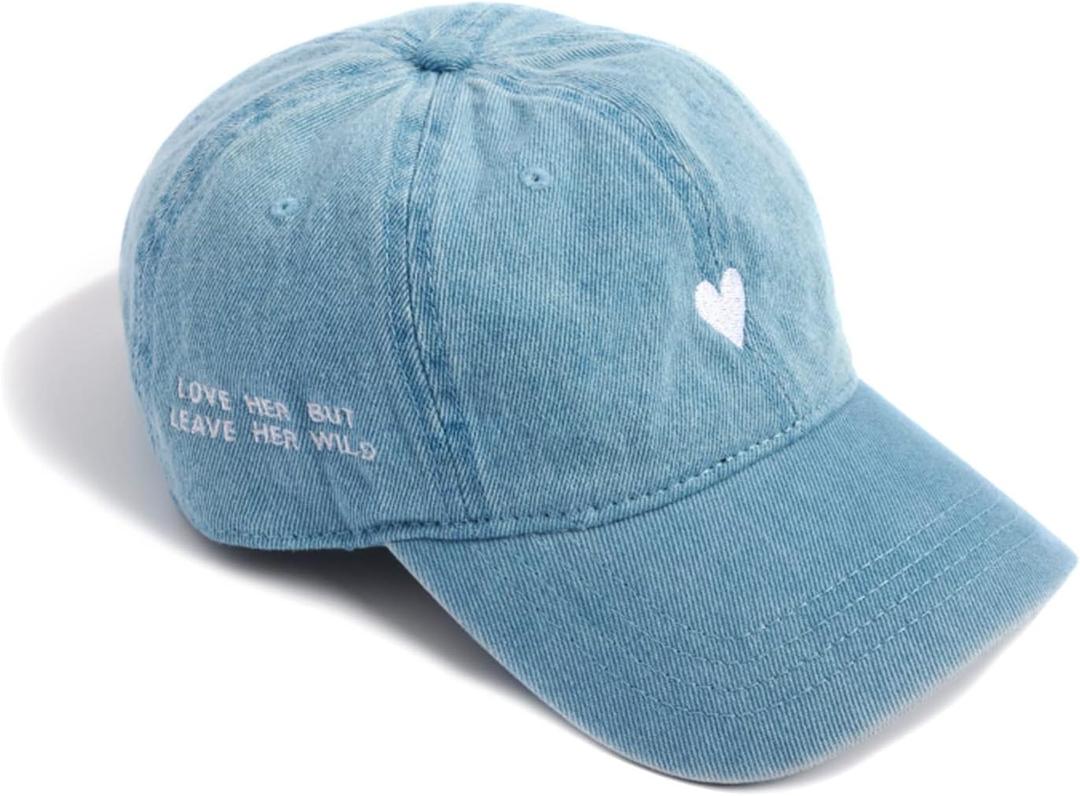 Atticus Poetry Hat, Embroidered Brushed Cotton Womens Baseball Hat Unisex Fit, Adjustable One Size (Blue)