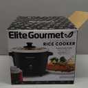 Elite Gourmet ERC006SS 6-Cup Electric Rice Cooker with 304 Surgical Grade Stainless Steel Inner Pot, Makes Soups, Stews, Porridges, Grains and Cereals, 6 cup (3 cups uncooked), Black