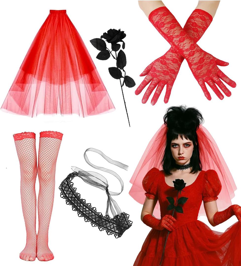 Swooflia Costume Accessories Women - Costume Outfit Cosplay Party Accessories Set for Women, Lydia Bride 