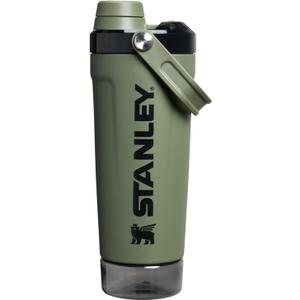 STANLEY Vitalize Shaker Bottle 20 oz | Leakproof Insulated Stainless Steel Shaker Cup | Base Storage and Twist On Fast Flow Lid | Protein Shakes and Pre Workout Powder | BPA-Free | Dried Pine
