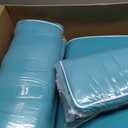 Outdoor Patio Chair Cushions Set of 4, Water Resistant Square Seat Cushions with Ties, 20"x17" All Weather Seating Cushions for Outdoor Furniture, 20 X35.82inch