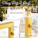 MorningRo Wedding Welcome Sign Stand 50x30x20 Welcome to Our Wedding Sign Holder with 2 Leather Straps Easel Stand for Signs Metal Display Poster Holder for Ceremony Party(White, Gold)
