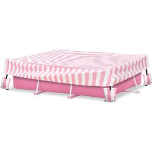 Rectangular Pool Cover,Waterproof Covers for 7' x 5' x 24" Rectangular Metal Frame Above Ground Outdoor Swimming Pool,with Tie-Down Ropes & 4 Sandbags,Increase Stability(Cover only,Pink)