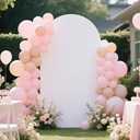 Ledido Wedding Arch Backdrop Cover 7.2FT Arch Covers Fitted Stretchy Spandex Round Top Stand Backdrop Cover for Wedding Banquet Ceremony Birthday Party Baby Shower Event Decoration,White