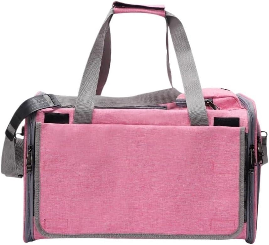cat Bags Fashionable Cat Bag, Breathable and Lightweight Car Pet Bag, Foldable Pet Outing Portable Pet Bag, Cat Bag Soft Side Travel Cat Bag(Pink)