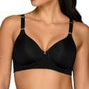Vanity Fair Womens Full Coverage Beauty Back Smoothing Bra, 4-way Stretch Fabric, Lightly Lined Cups Up To Dd Bra, Wireless - Black, 40C US
