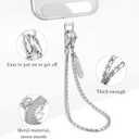 MOUTAKEY Phone Wrist Strap Metal Phone Chain Wristlet Strap Detachable iPhone Lanyard Wrist with 2 Tether Tabs iPhone Charm strap For Women girls Shopping Traveling Party Walking