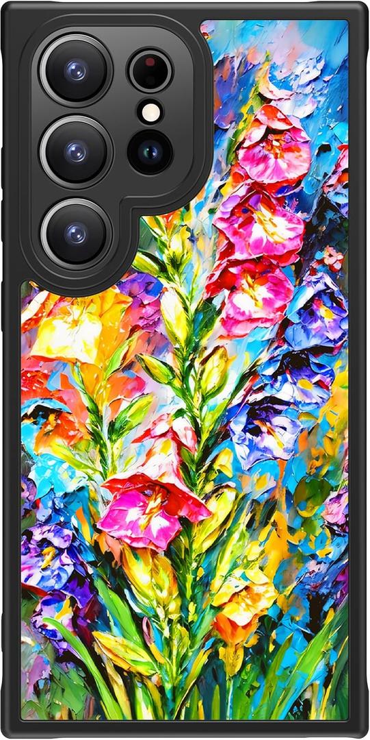 FUNMIKO for Samsung Galaxy S25 Ultra Case Wireless Charging & Military-Grade Protection - Trendy Pattern Design for Women Girls, Matte Phone Cover with Shockproof Corners - Vibrant Flower Portrait FUNMIKO for Samsung Galaxy S25 Ultra Case Wireless Charging & Military-Grade Protection - Trendy Pattern Design for Women Girls, Matte Phone Cover with Shockproof Corners - Vibrant Flower Portrait