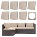 DREAHOTEXTIL 8Pcs Outdoor Cushion Covers, Patio Cushion Covers, Stretch Elastic Slipcovers, Replacement Washable & Reusable Furniture Protector for Patio Couch (Beige, Cover Only)