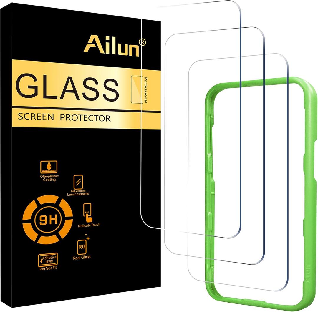 Ailun 3 Pack Screen Protector for iPhone 17 / iPhone 16 Pro [6.3 inch] with Installation Frame, Dynamic Island Compatible, Case Friendly[Not for iPhone16/16Plus/16Pro Max/17Pro/17Pro Max/Air]