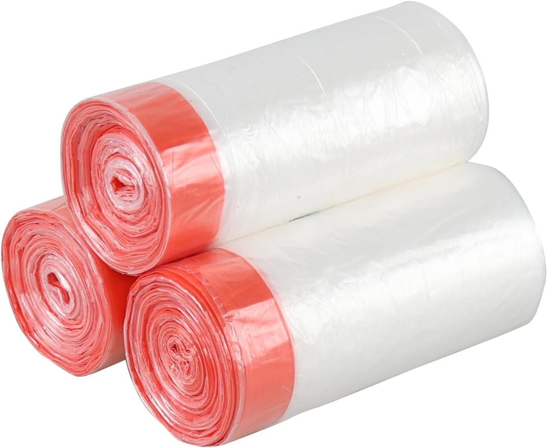 1.2 Gallon Drawstring Bags, Small Clear Garbage Bag, 3 Rolls/108 Counts