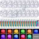 Hortsun 16 Pack Submersible LED Lights with Remote Waterproof Pool Underwater LED Light Battery Operated Bathtub16 Color Changing Lamp for Tub Pool Pond Vase Aquarium Decoration
