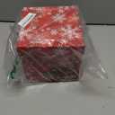 UNIQOOO 5PCS Christmas Nesting Gift Boxes with Lid, Xmas Nested Box Set, 5 Sizes, Square Stackable, Red White Snowflake Candy Cane Paper Box Tower Dcor, for Holiday Thanksgiving New Year Packaging