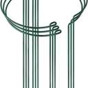 HiGift 6 Pack 24 Inch Plant Stakes, 10" Wide x 24" High Half Round Metal Peony Cages and Support, Green Garden Plant Stake Plant Support Ring Border for Peony Tomato,Hydrangea,Flower Indoor Outdoor (10" W x 24" H)