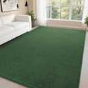 DweIke Modern Area Rugs for Living Room Bedroom, 4x6 Dark Green Thickened Memory-Foam Throw Carpet, Super Soft Kids Boys Girls Rug, Non-Slip and Washable Carpets for Dorm Nursery Classroom Decor