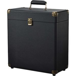 Costravio Vinyl Record Storage Record Holder Display Box Album Storage Moving Boxes Holds 30+ Valuable Records 7/10/12 Inch Record Crates Vinyl Organizer for Journey Black