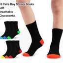 18 Pairs Boys Socks Kids Crew Dress Socks School Uniform for Children (1-14 Years)