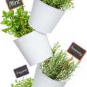 Esterno Hanging Flower Pot Tiered Stand (White), Metal Outdoor Stacking Planter