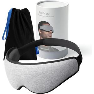 Ostrichpillow Eye Mask, Sleep Mask for Men Women 100% Blackout, No Pressure On Eyes, Soft & Breathable, Adjustable Fit, Travel Bag Included (Midnight Grey)
