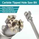 2-1/2 in. Break Through Drill Bit, 2-1/2 in. x 21-2/3 in. Carbide Tipped Hole Saw Bit with Storage Tube, SDS MAX Shank, Tools for Concrete Brick Stone and Other Masonry Construction Material
