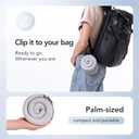 KPNEOL Travel Pillow, 100% Pure Memory Foam Travel Neck Pillow Airplane Neck Support Ergonomic Design for Traveling Suitable for Airplanes,Offices and Cars-Cooling Silk Grey Cover