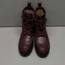 Amazon Essentials Women's Lace Up Moc Toe Combat Boot with Chunky Heel (10, Black Oxblood)