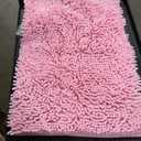 Pink Bathroom rug 24" x 16", Bath mats for bathroom Non Slip, Ultra Soft Bath Rugs for Bathroom Washable, Plush Microfiber Area Rugs for Bedroom