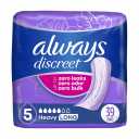 Always Discreet Adult Incontinence Pads for Women, Heavy Absorbency, Long Length, Postpartum Pads, 39 CT
