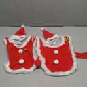 Enjoying Cat Christmas Costume, Pet Santa Hat with Xmas Clothes for Cats Small Dogs Rabbits, Cat Santa Hat and Red Warm Cloak Coat, New Year Puppy Red Clothes Outfit, Adjustable. 2 Pieces