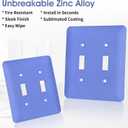 Light Switch Cover Metal Wall Plate,Glossy Finish,Unbreakable Zinc Alloy,2-Gang 5''x4.5'' (Purple, Double Toggle)