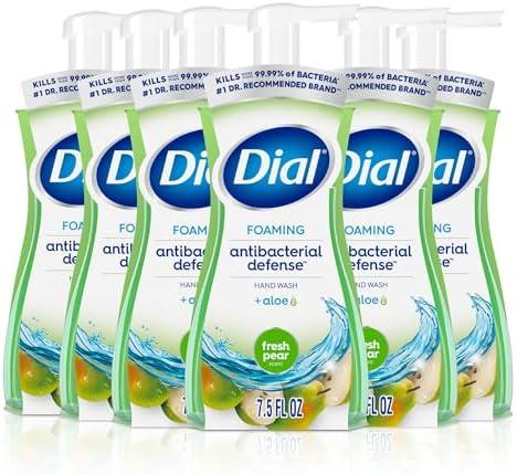 Dial Antibacterial Foaming Hand Wash, Fresh Pear, 7.5 fl oz Pack of 6)