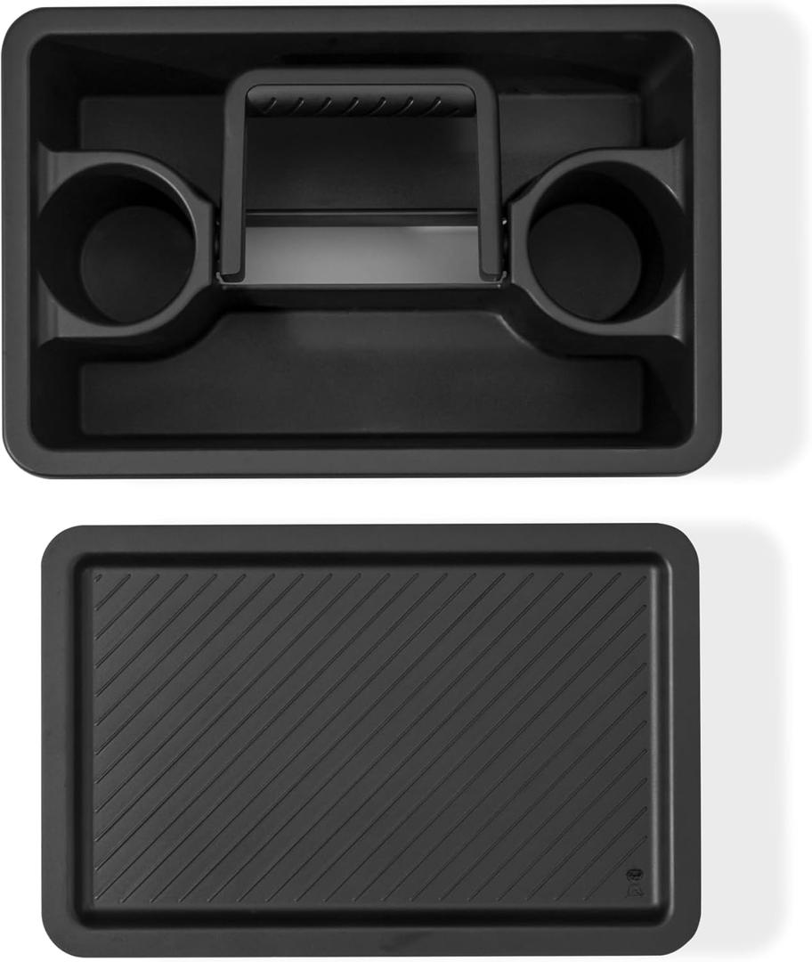 Weber Works Caddy with Tray Lid Portable Grill Prep & Storage Organizer for Sauces, Seasonings & Tools