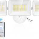 Onforu 100W Smart Flood Lights Outdoor, 3 Adjustable Heads, 9000LM Dimmable Hardwired Security Light, WiFi Alexa Control Floodlight, 2700K-6500K Tunable