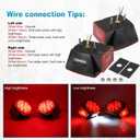 Partsam 12V Submersible Square Led Trailer Light,Red White LED Stop Turn Tail License Brake Running Light Lamp for Trailers Under 80" Boat Trailer Truck Marine Camper RV Snowmobile,IP68,DOT Compliant