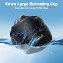 VegoVia Large Swim Cap for Braids and Dreadlocks, Waterproof Silicone Swimming Cap for Women Men Adult Long Hair to Keep Hair Dry