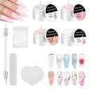 Solid Builder Gel For Nails Hard Gel Nail Kit 2Oz 3D White Nude Pink Clear Colors Non-stick For Nail Extension DIY Sculpting For Nail Art For Nails 3D Sculpting Hard Building Gel (1, Z4)