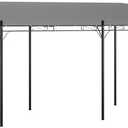 Outsunny 10' x 16' Outdoor Pergola Canopy, Wall-Mounted Metal Patio Canopy with Weather-Resistant Fabric and Drainage Holes for Backyard Garden Porch Beach, Dark Gray