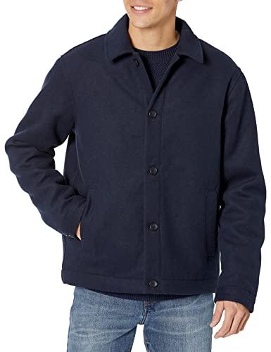 Amazon Essentials Men's Wool Blend Bomber Jacket, Navy, X-Large