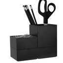 Bostitch Office Konnect Desk Organizer Accessory Tray & Storage Cup Bundle, Stacks for Desktop Storage,Makeup Organization, Black