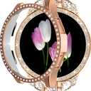 Bling Band+ Case Compatible with Samsung Galaxy Watch 7 40mm/44mm, Women Replacement Dressy Strap& Cover for Samsung Watch 7, Rose Gold, 40mm