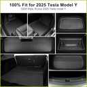 Floor Mats for 2025 2026 Tesla Model Y Juniper, 8PCS All Weather Full Set Cargo Liners Accessories, 3D TPE Odorless Floor Mat Trunk Frunk Rear Well Mats Custom for 5-Seater(Not Fit 7Seat)