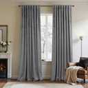 Gray Velvet Curtains 96 Inches Long Grey Thermal Insulated Thick Plush Velvet Blackout Curtains Noise Reduce Back Tab Rod Pocket Luxury Panels for Bedroom Living Room Dining 2 Panels 52x96 Inch Length