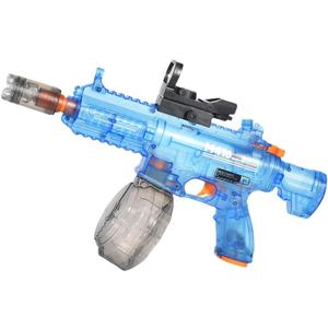 Battle Blaster Electric Water Gun with Muzzle Flame for Adults/Kids, 22 FT Long Range Auto Water Blaster, Summer Pool and Beach Toys. (M4-Transparent Blue) Battle Blaster Electric Water Gun with Muzzle Flame for Adults/Kids, 22 FT Long Range Auto Water Blaster, Summer Pool and Beach Toys. (M4-Transparent Blue)