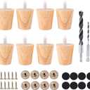 8 Pieces Furniture Couch Legs 2 Inch Round Solid Wood Sofa Legs Natural Wooden Couch Legs Replacement Legs for Armchair, Cabinet, Chair, Footstool, Mid Century Modern Dresser, Natural Wood