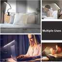 Clamp on Lamp, Clip Light, Desk Lamps 3 Color Temperature Setting, 10 Brightness Levels, 2m USB Cord Power Supply and AC Adapter Included, Pack of 2 (Black)